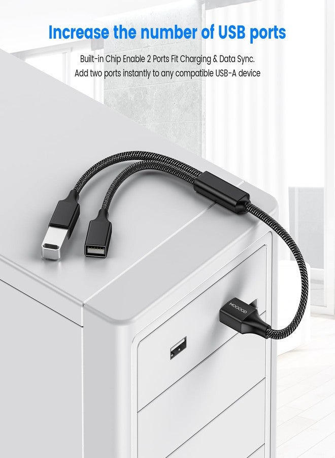 MOGOOD USB y Splitter Adapter Dual USB 2.0 Power Cord Extension Type A Splitter Cable for Charging/Data Transfer/Laptop/Mac/Car - Image 4